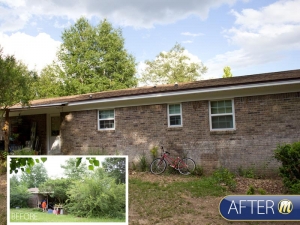 Back of home before-after
