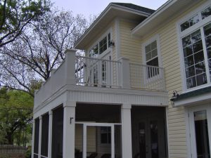 Screen room on home exterior